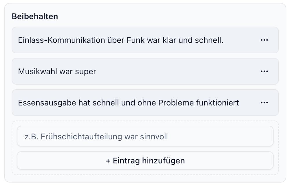 Screenshot: Nachbereitung
